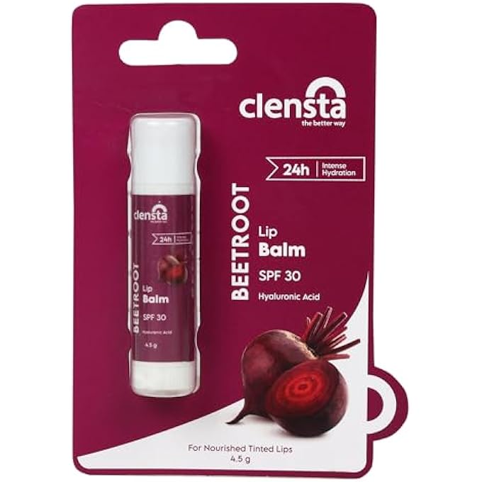 Clensta BEETROOT SPF 30 TINTED LIP BALM | HYDRATING & MOISTURIZING LIP CARE WITH HYALURONIC ACID | BROAD SPECTRUM LIP SUNSCREEN | 4.5G - Image 1